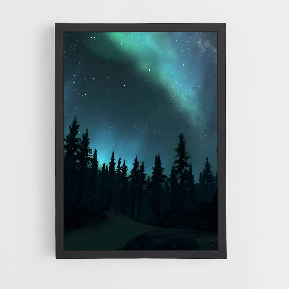 Poster Aurora borealis envoûtante – affiche Univers (vue 2)